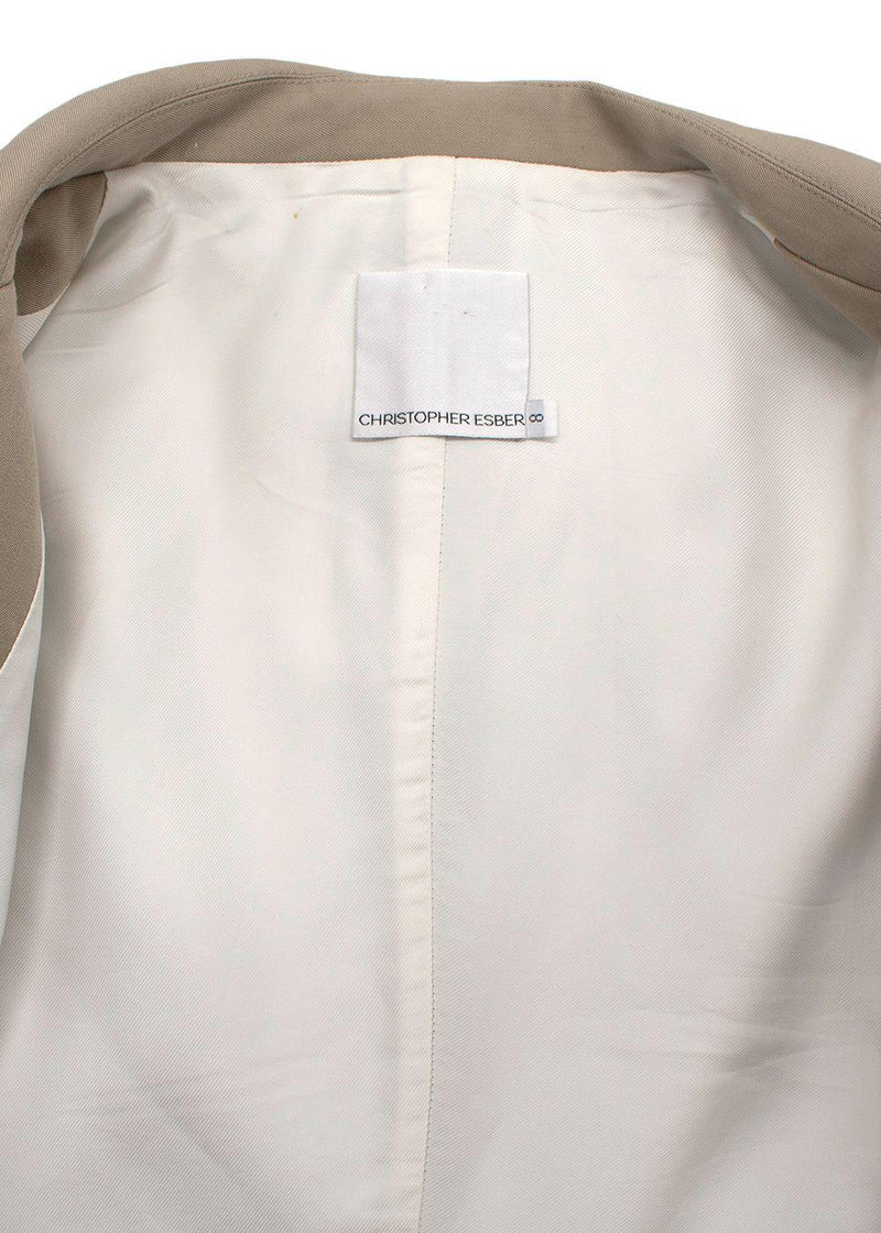 Christopher Esber Neutral Single Breasted Wool Blazer