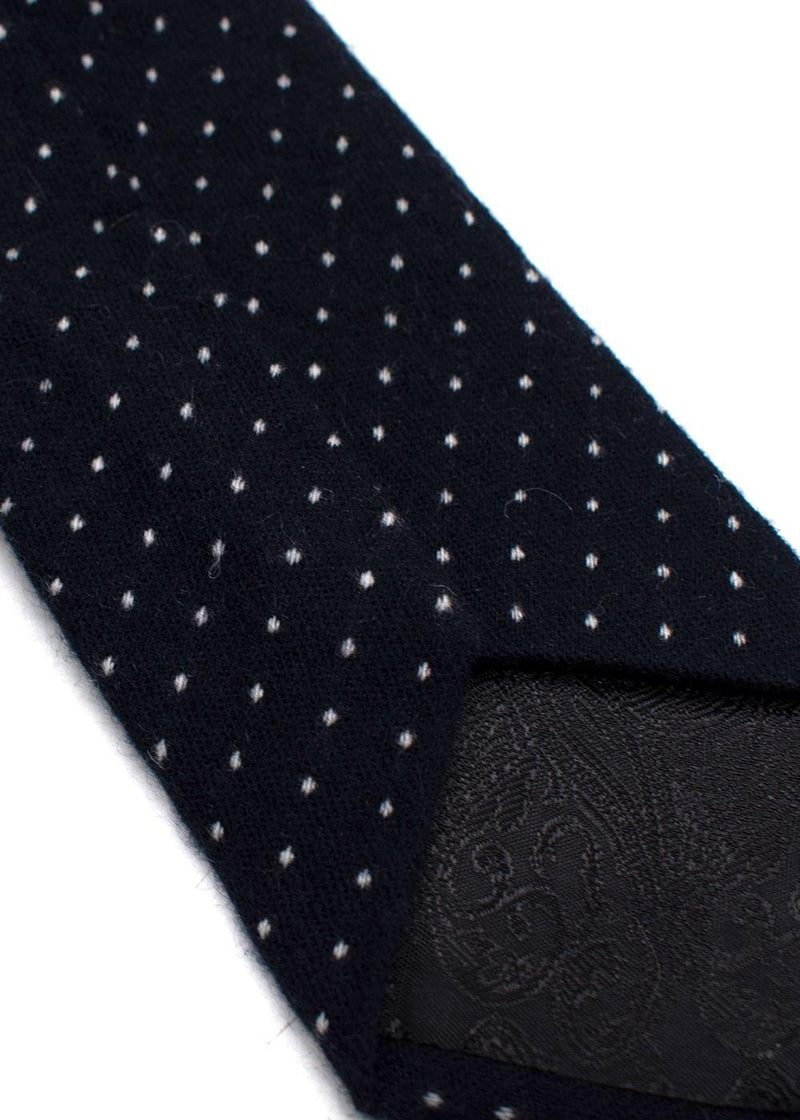 Turnbull Asser Black with Blue and White Dots Tie