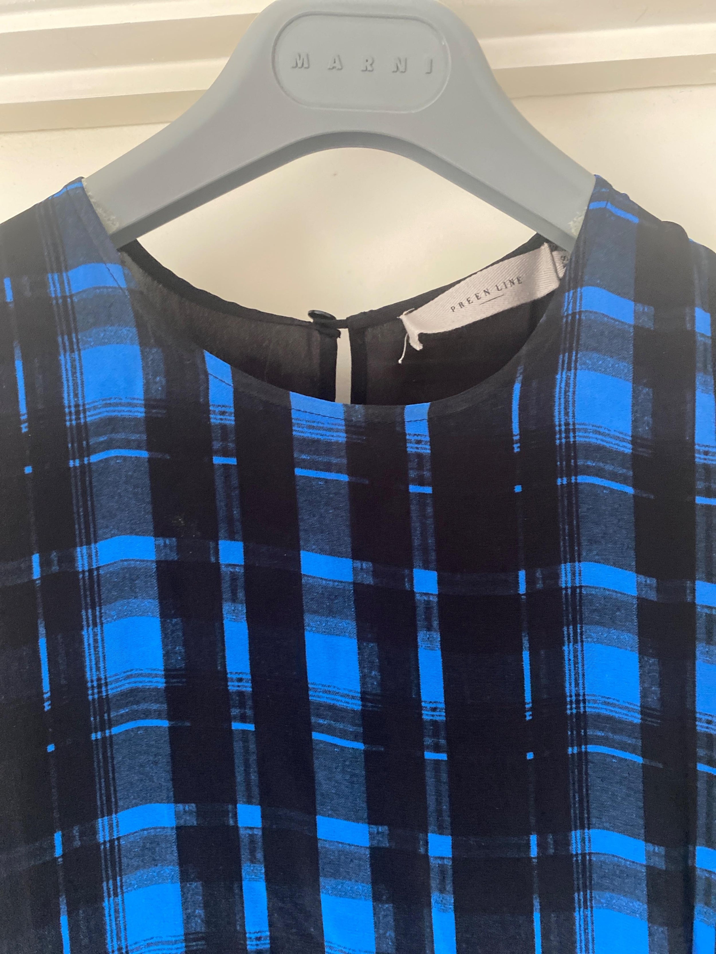 Asymmetrical Hem Tartan Print Dress
