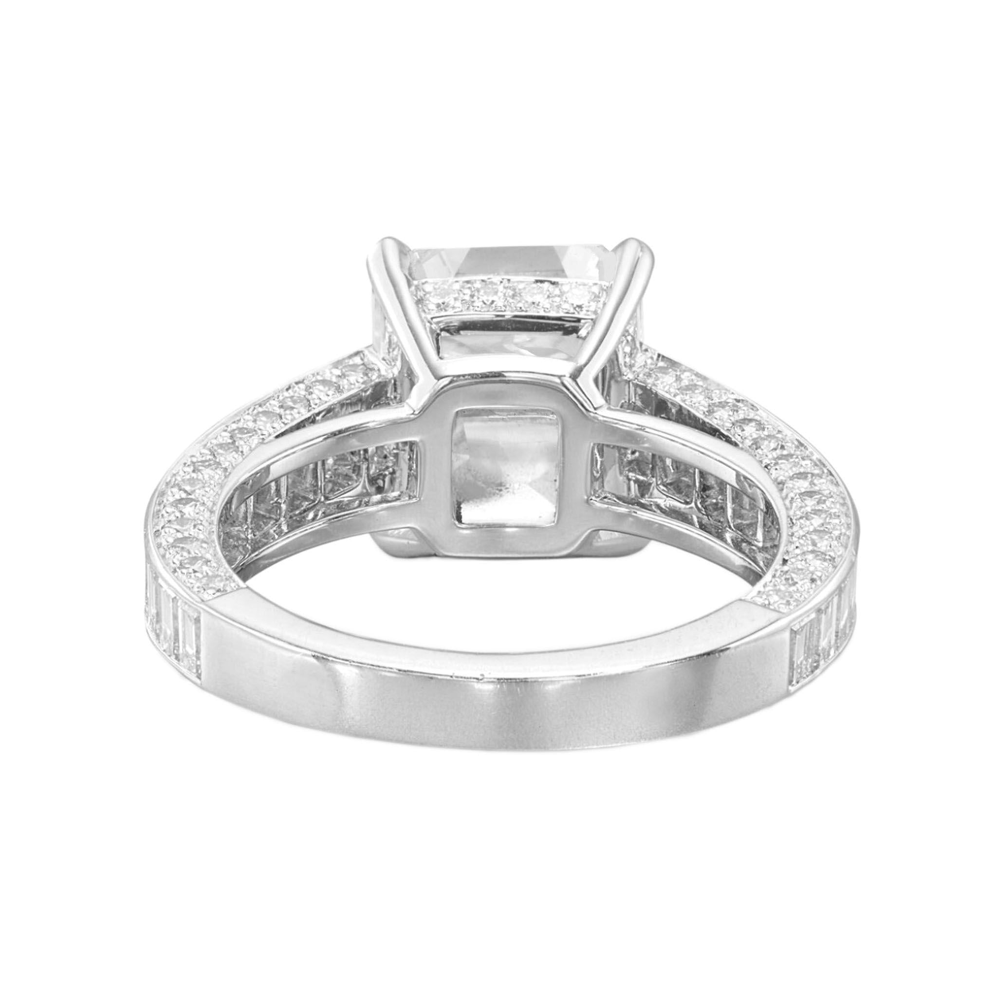 Verde 4ct IGI Certified Lab Grown Emerald Cut Diamond Ring