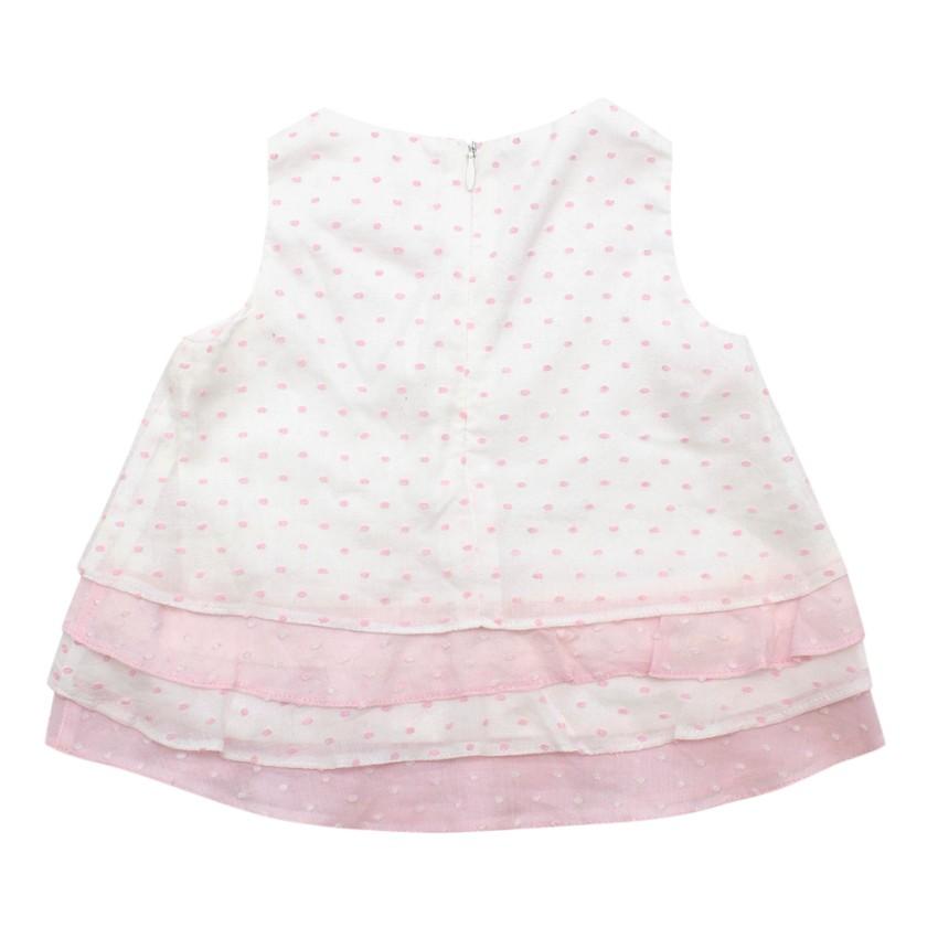 Darlings Baby Ruffled Pink & White Dress