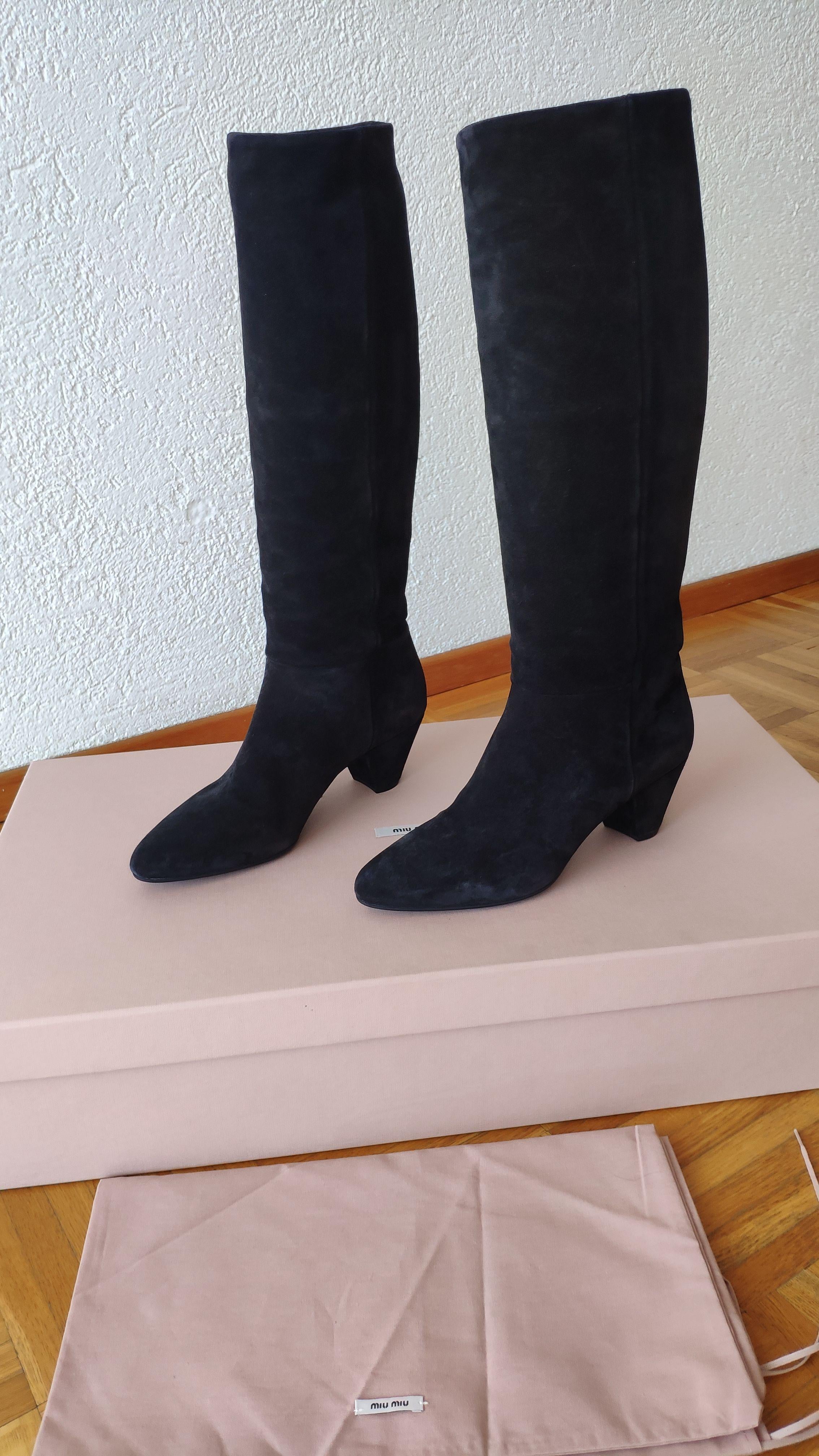 black suede long boots
