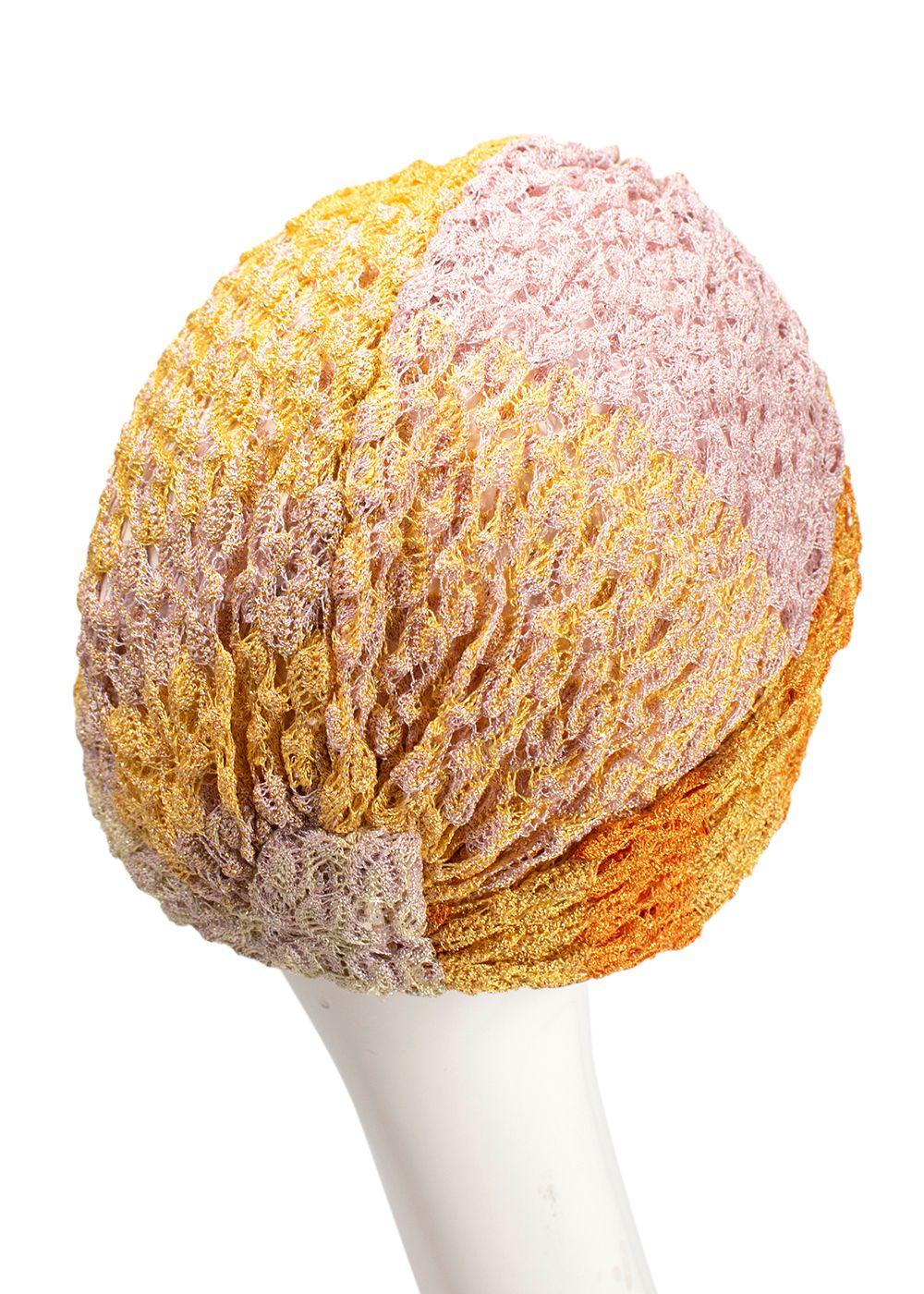 Missoni Yellow & Pink Metallic Knit Turban
