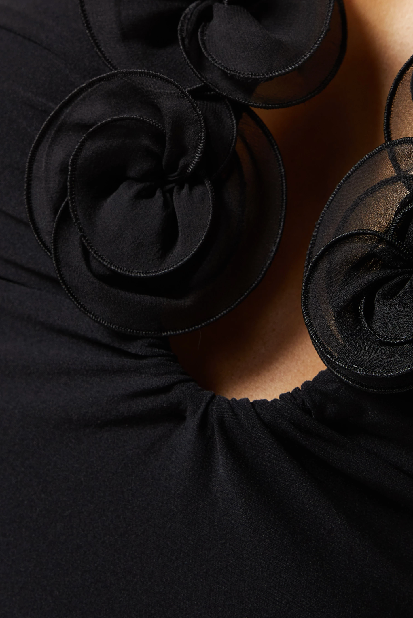Magda Butrym Strapless Floral Appliqué Maxi Dress