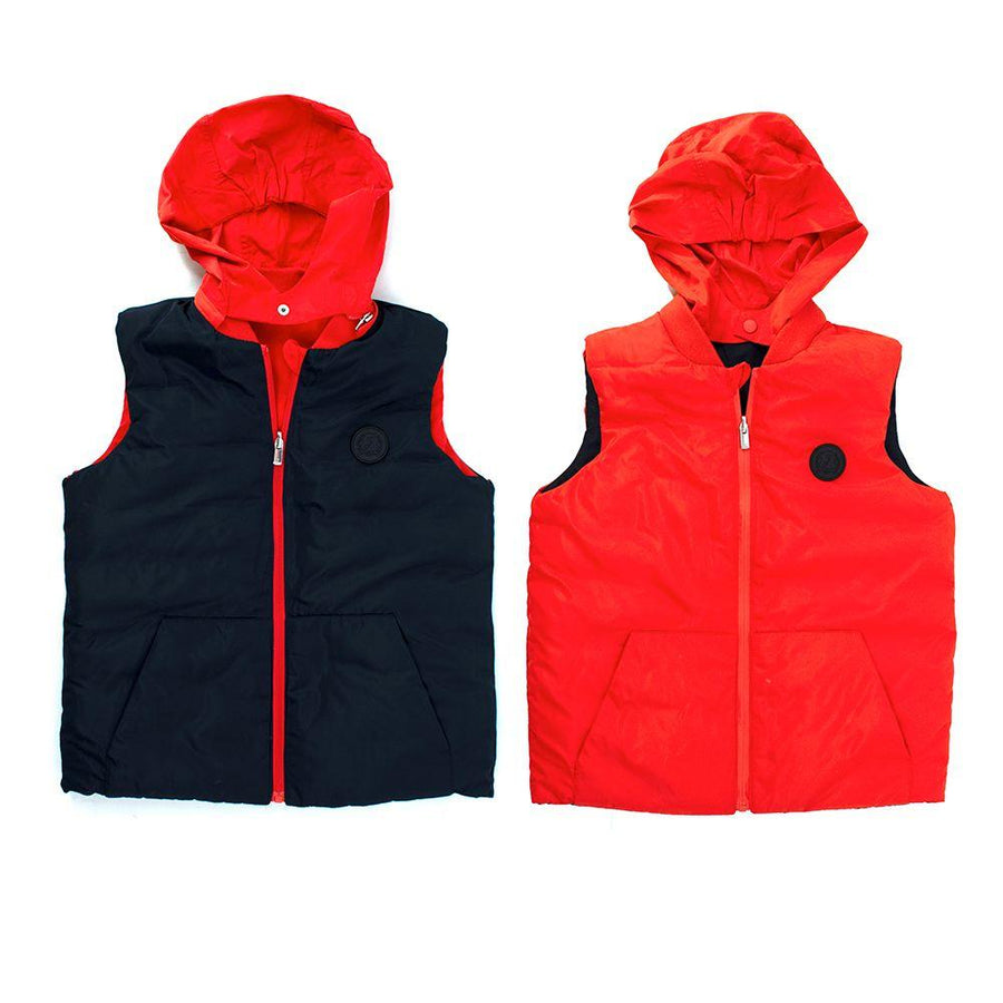 Jacadi Blue and Red Reversible Hooded Gilet