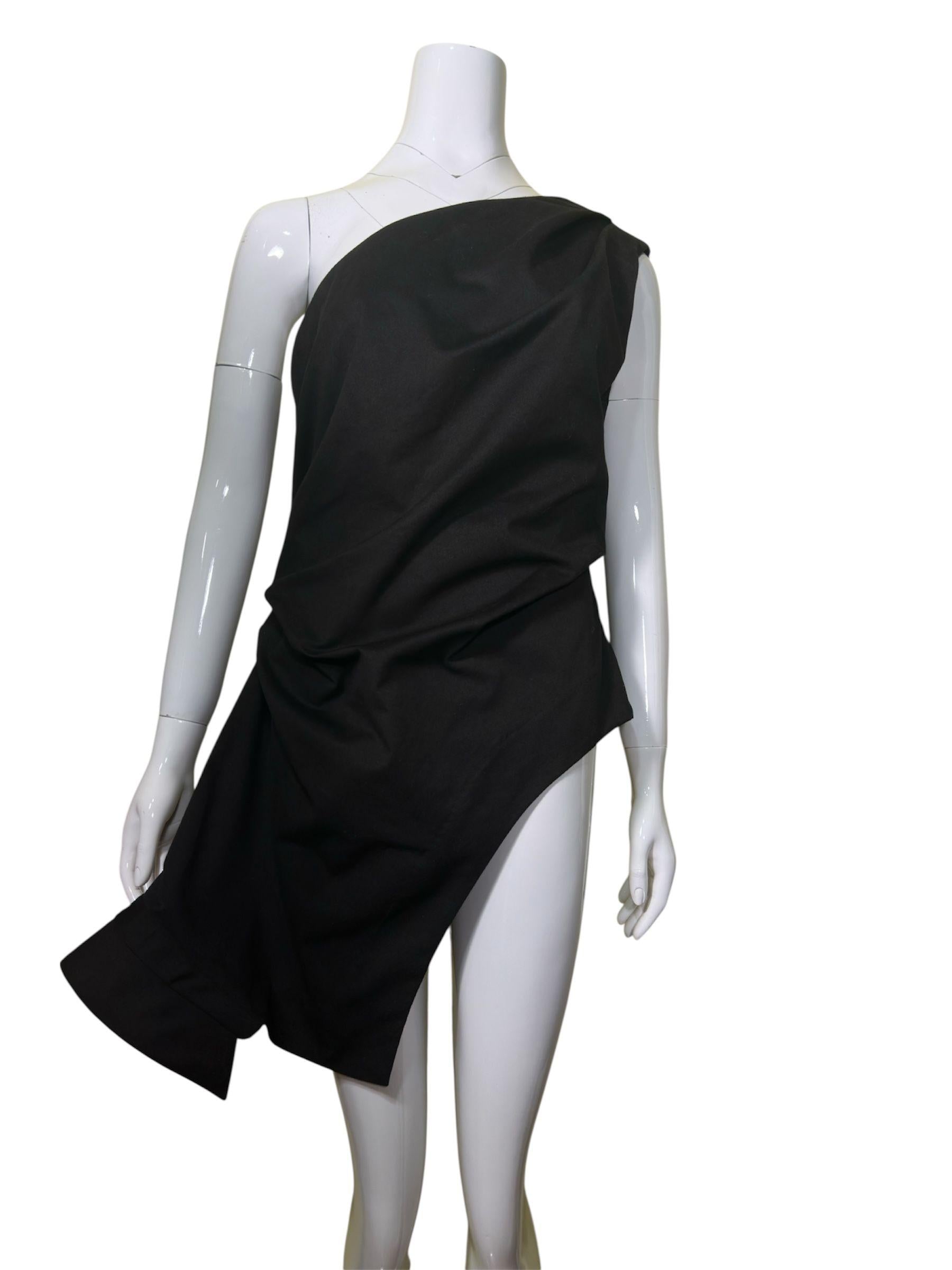 Rohe Black Wool Blend One Shoulder Top