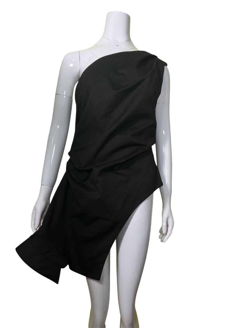Rohe Black Wool Blend One Shoulder Top