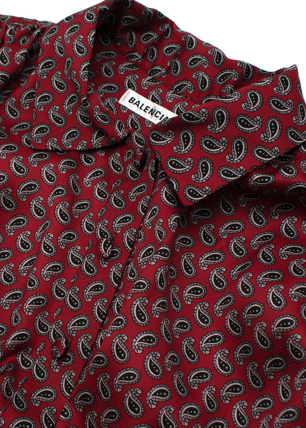 Red & black paisley pears satin babydoll dress