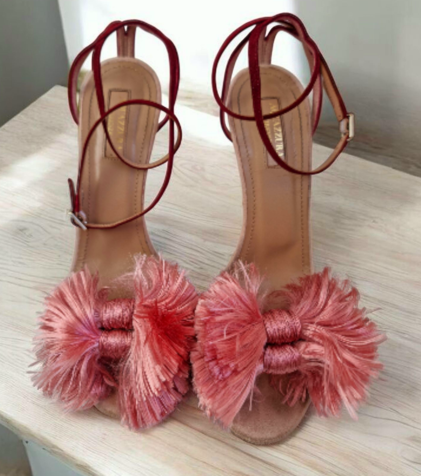 Aquazurra Heeled  Lotus Blossom Sandals
