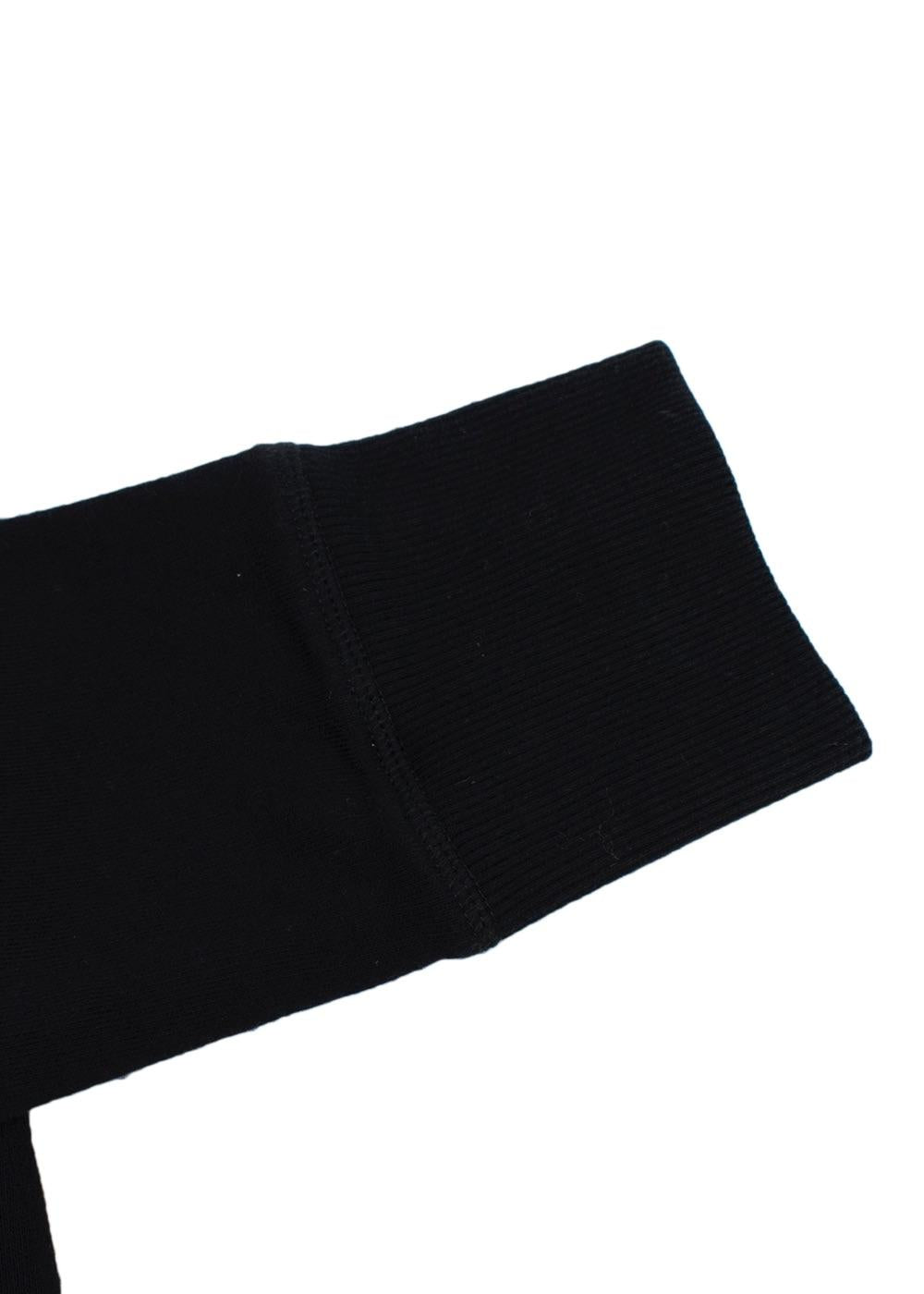 Washed Black Embroidered Cotton Sweatshirt