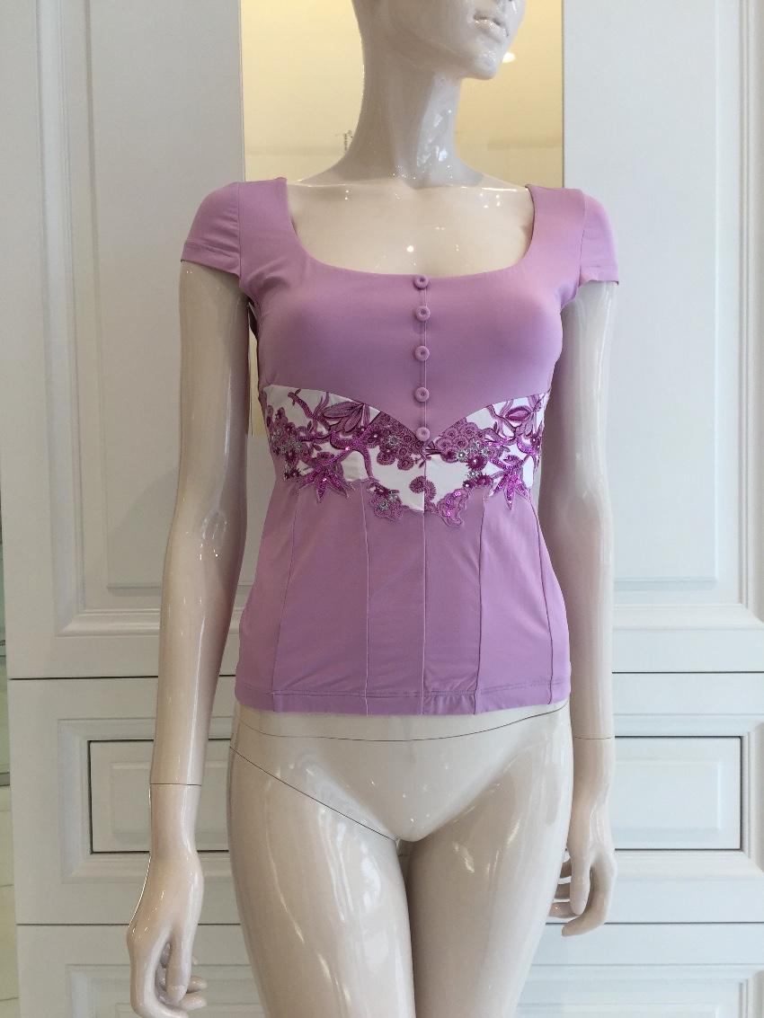 Cotton Club Lavender Square Neck Top