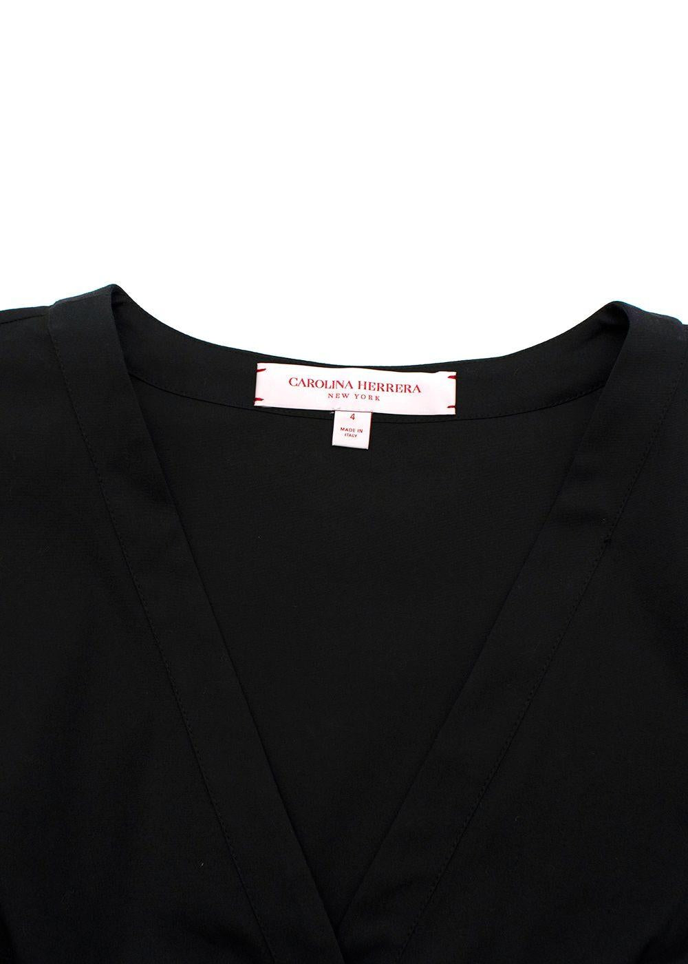 Carolina Herrera Black Poplin Blouse