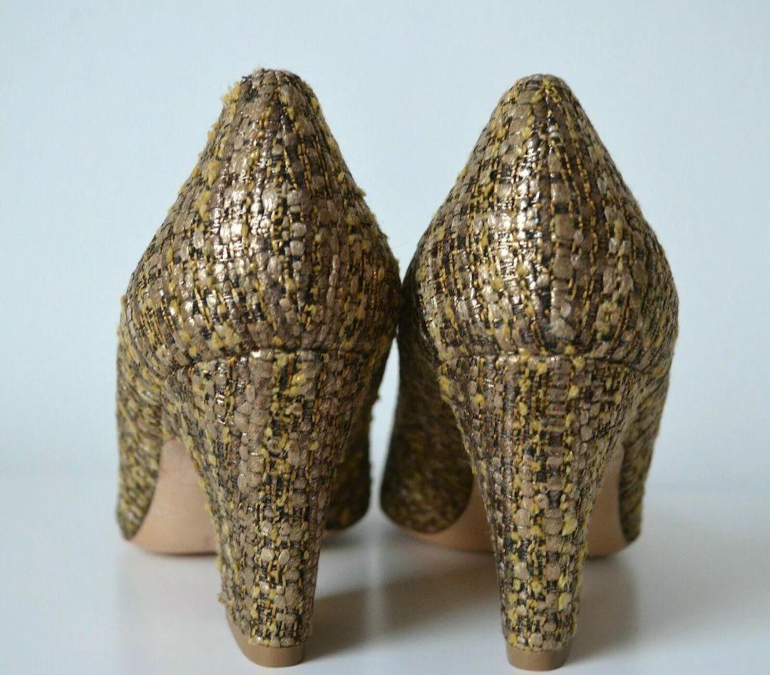 Rupert Sanderson Gold Tweed Heels
