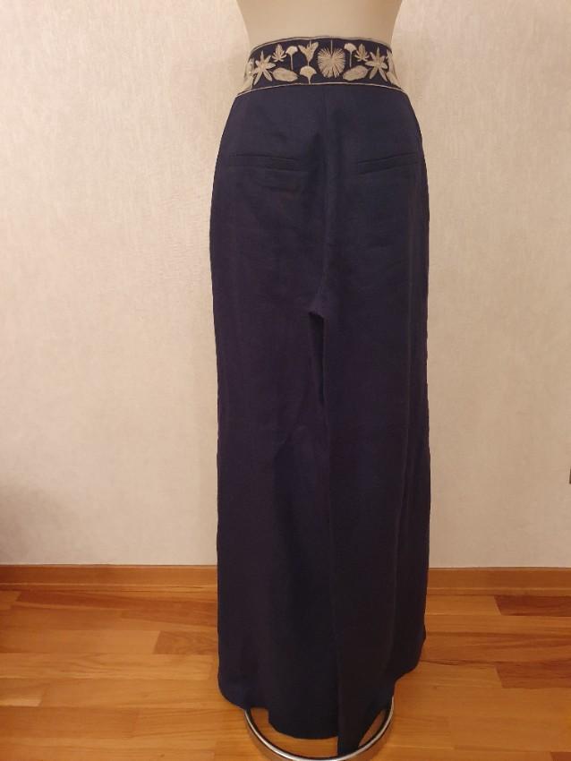 Andres Otalora cacao embroidered linen pants