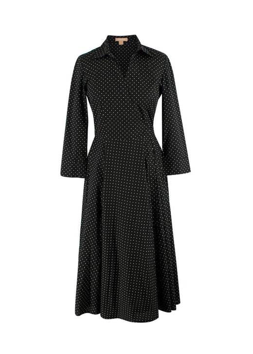 Michael Kors Black Polka Dot Wrap Front Dance Dress