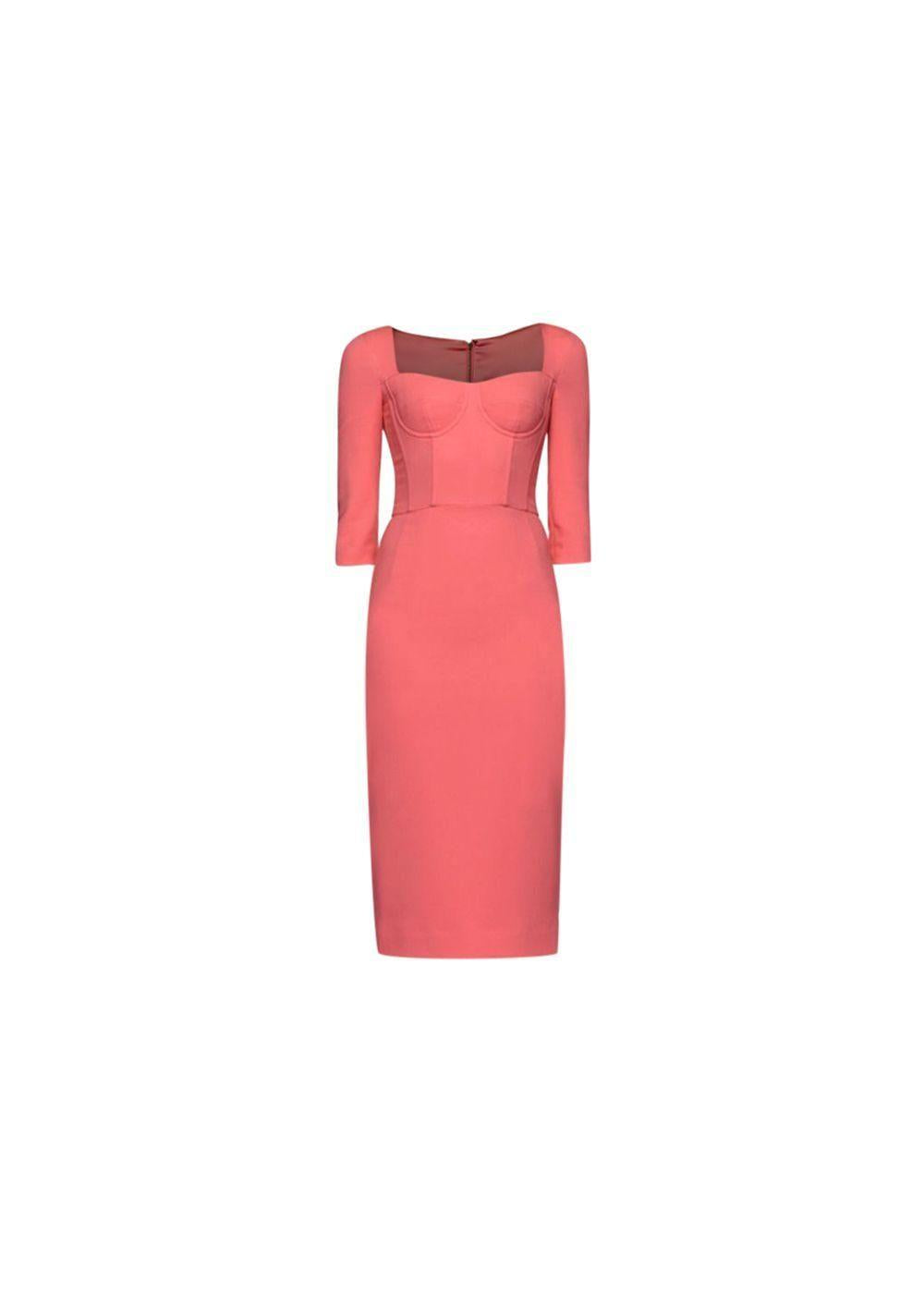 Pink Crepe Bustier Dress