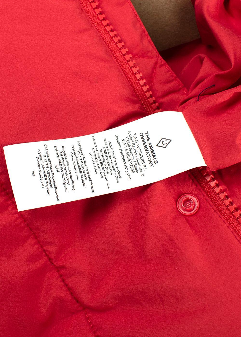 The Animals Observatory Red Baby Snowsuit