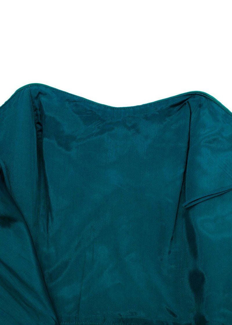 Bruce Oldfield Green Bandeau Asymmetric Silk Dress