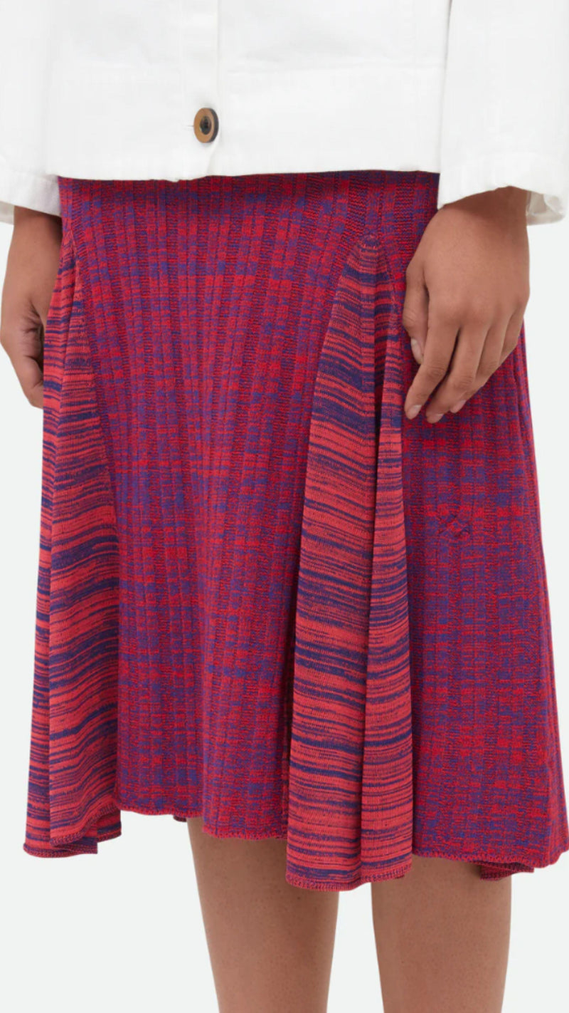Pink Mix A Line Mid Skirt