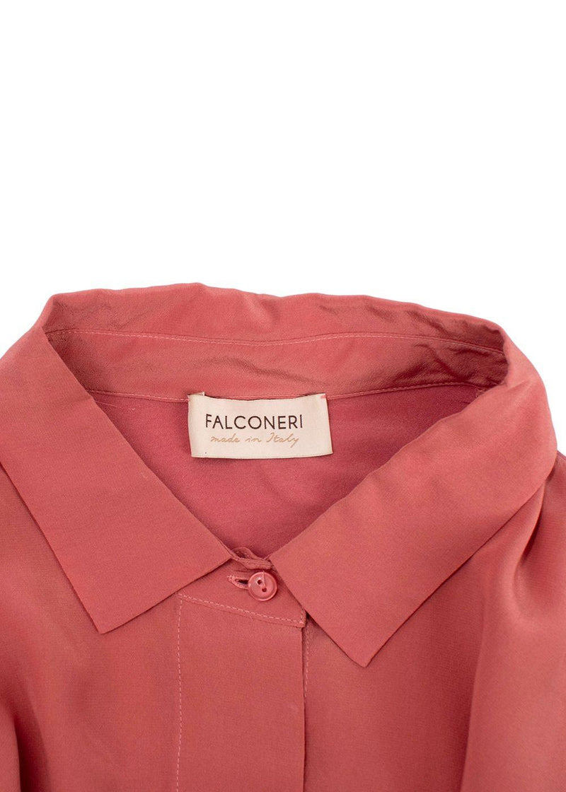 Falconeri Sunset Pink Silk Button Front Shirt