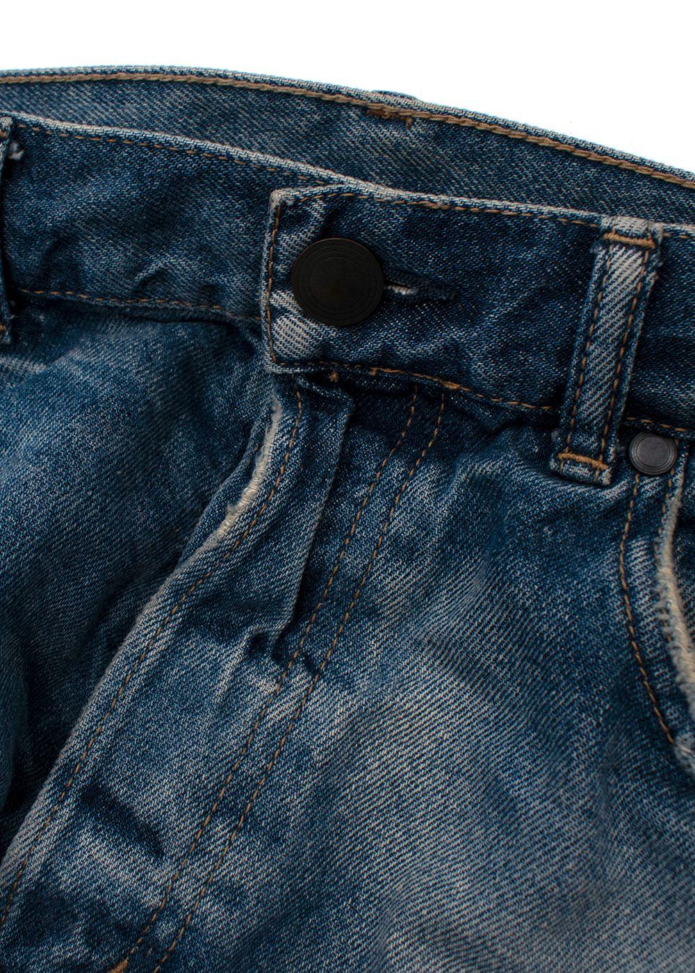 Washed Distressed Denim Shorts