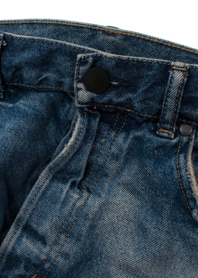 Washed Distressed Denim Shorts