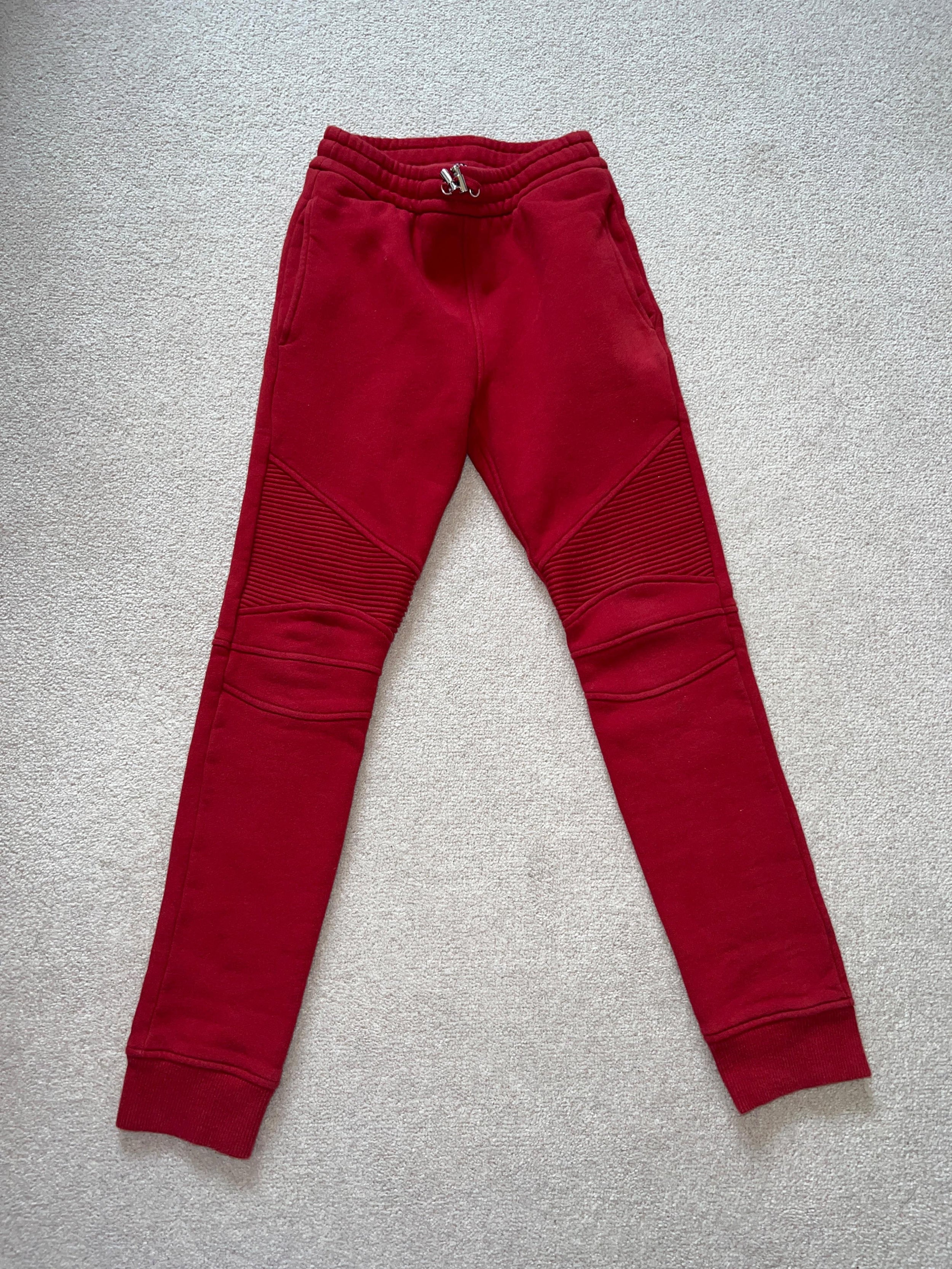 Red Cotton Jogger Trousers