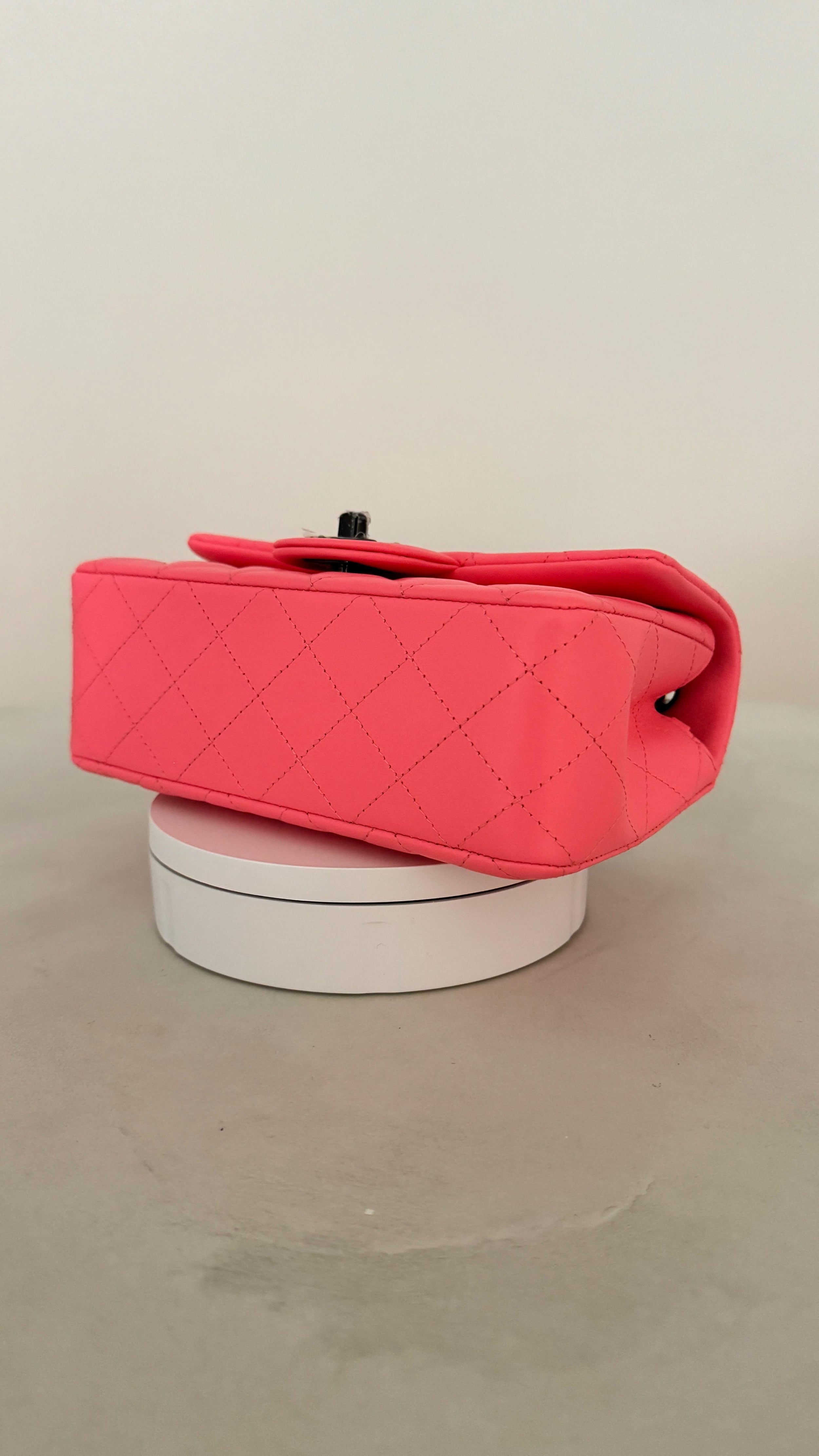 Chanel Neon Pink Limited Edition Ultra Mini Rectangular Single Flap Bag