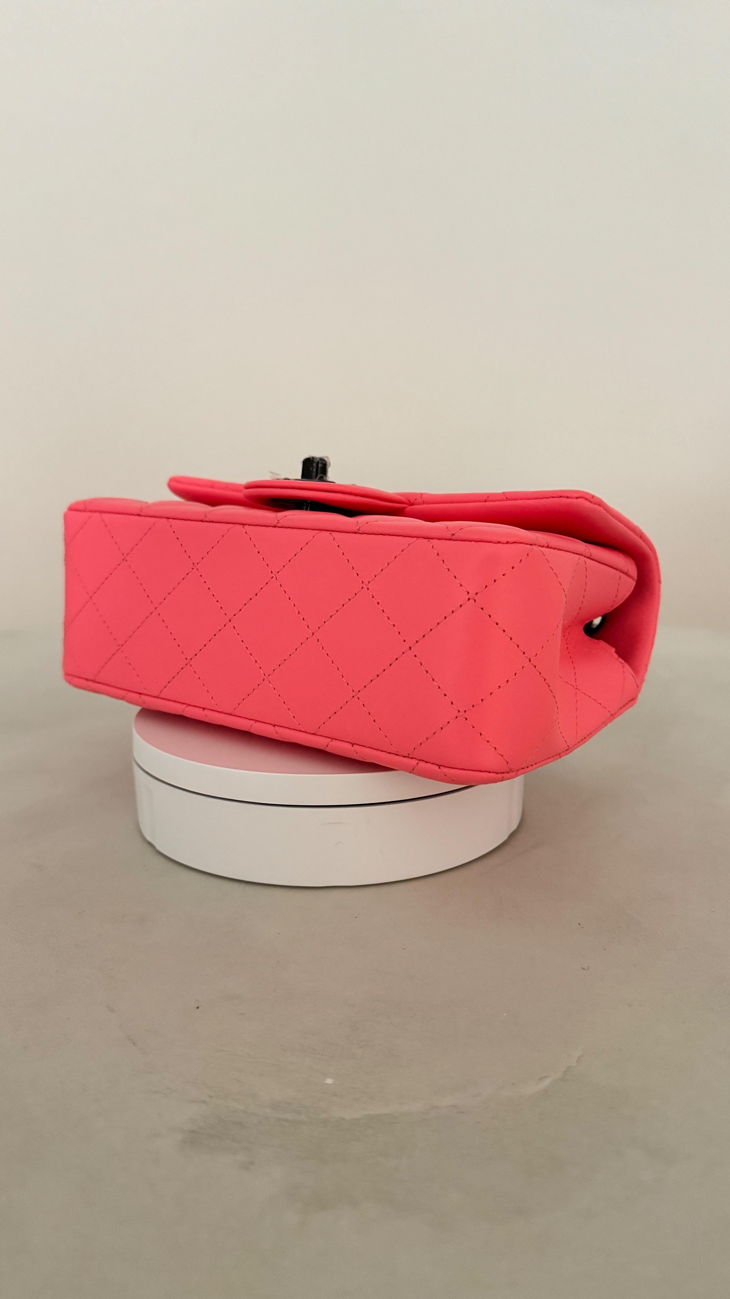 Chanel Neon Pink Limited Edition Ultra Mini Rectangular Single Flap Bag