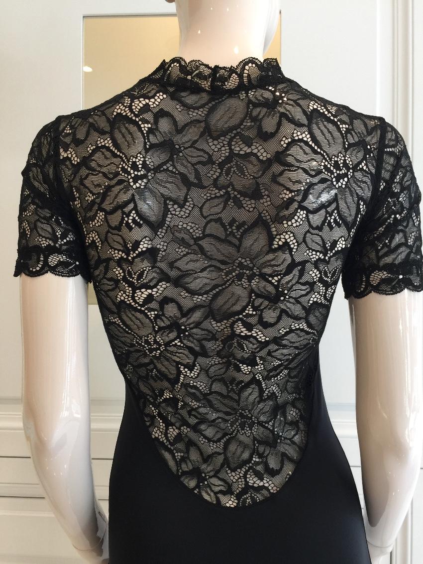 Cadolle Paris Couture Leavers Lace & Stretch Satin Dress