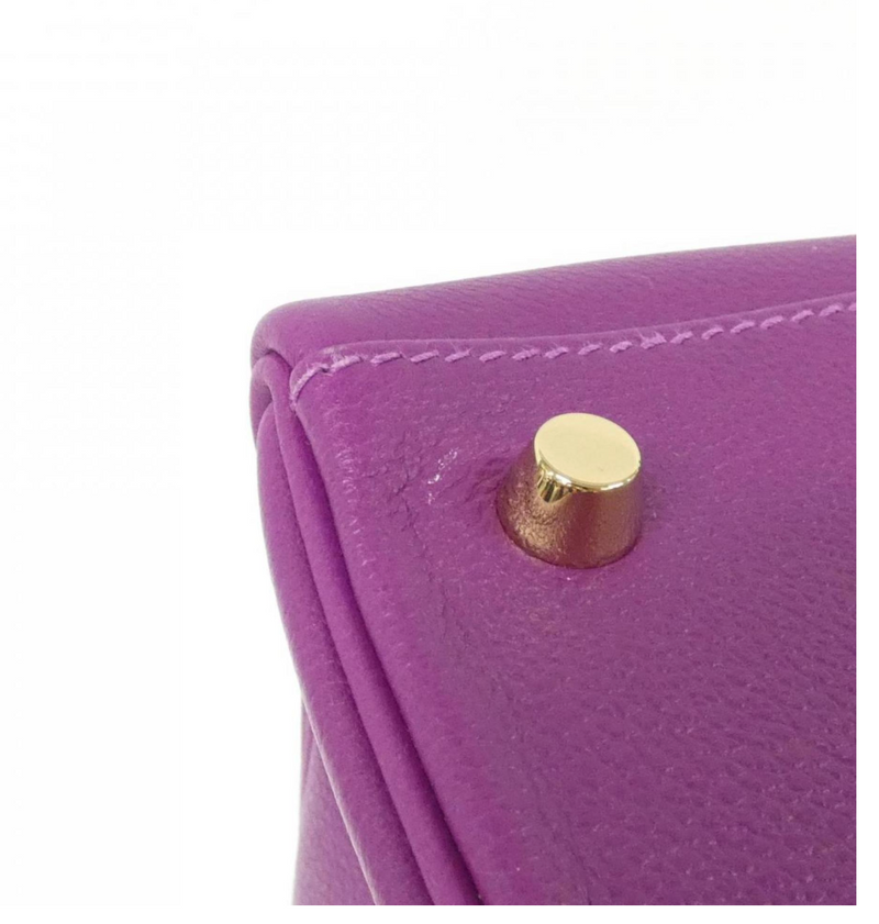 Hermès Purple Kelly 32 With Gold Hardware