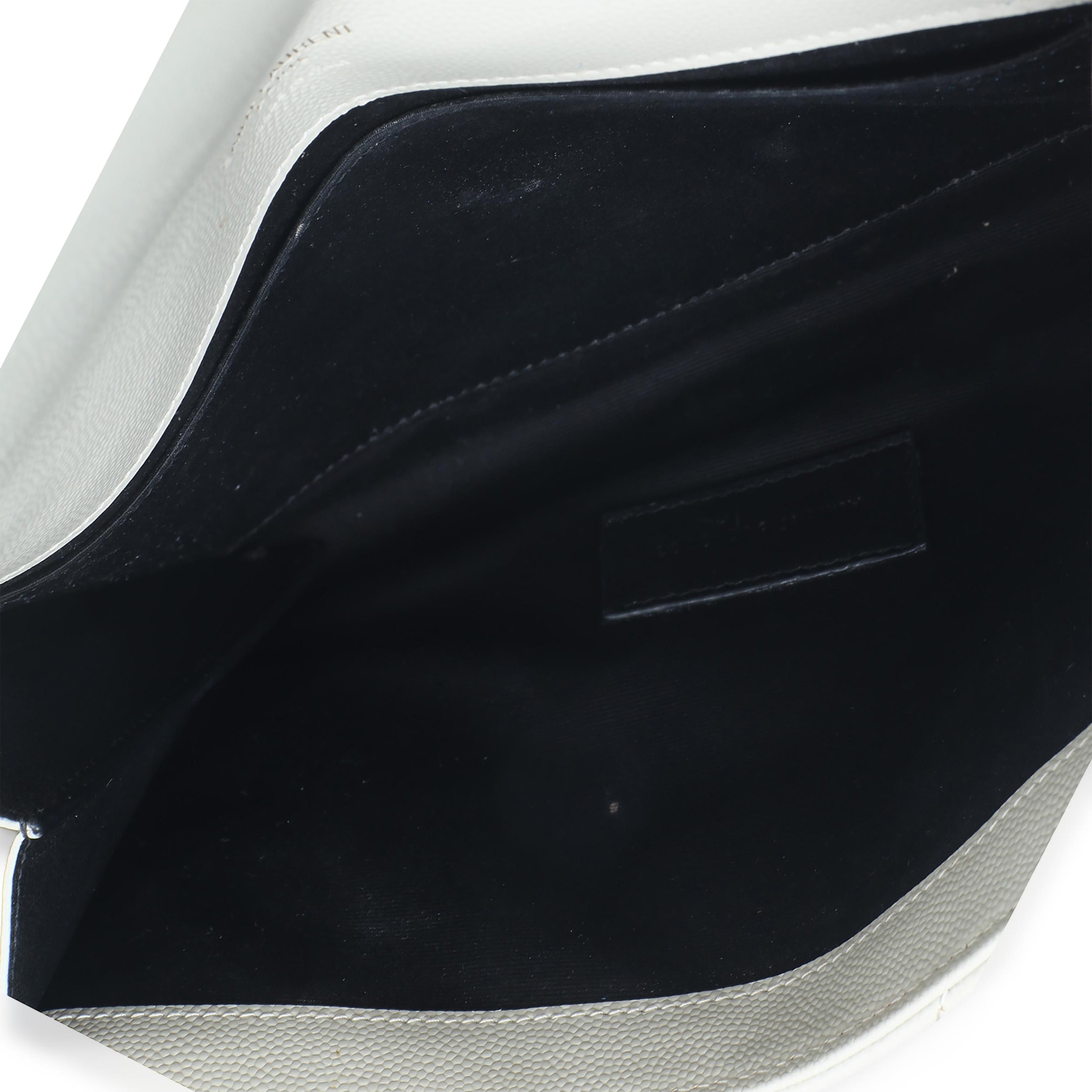 Saint Laurent Soft Grain De Poudre Triquilt Monogram Clutch