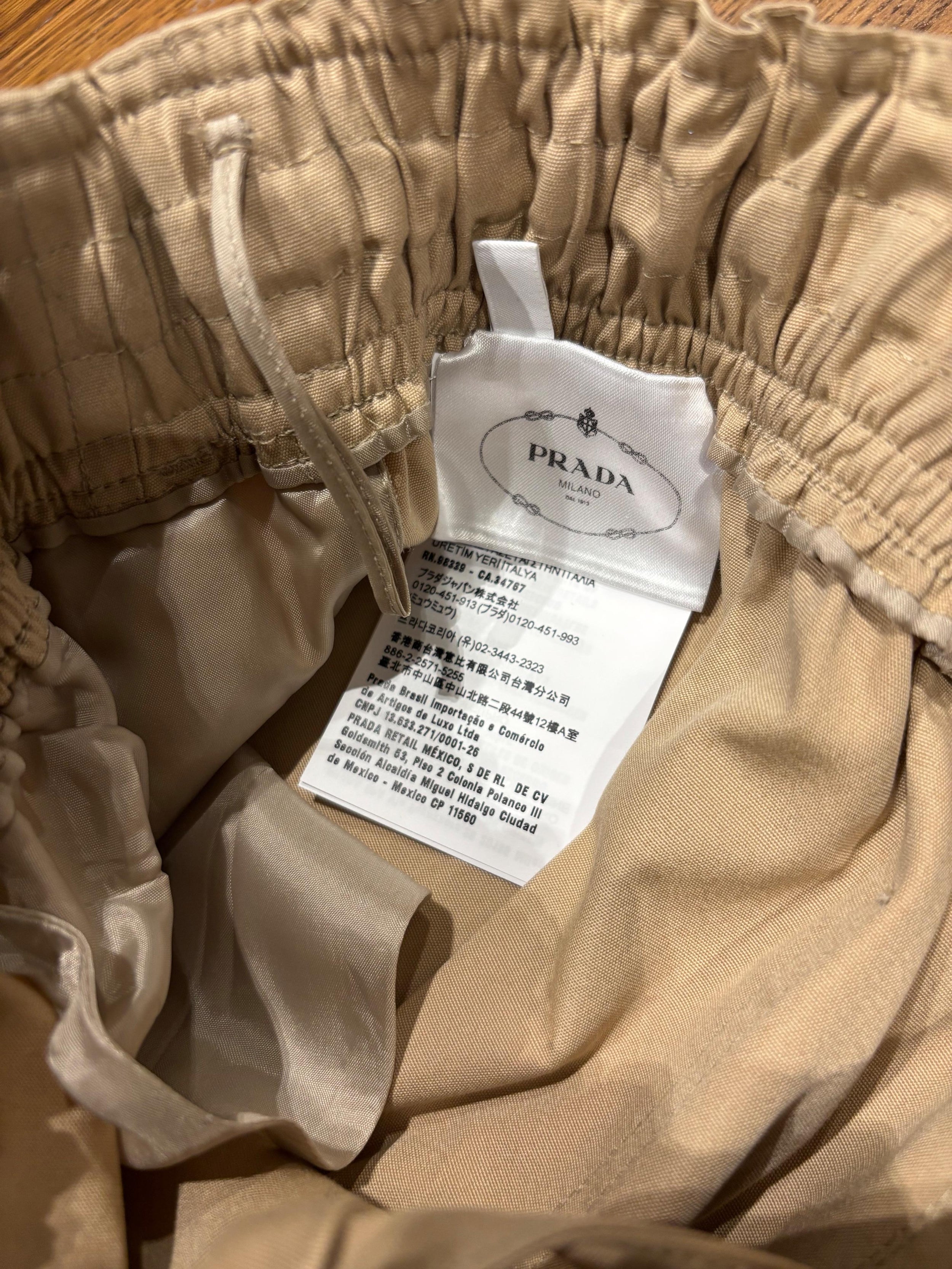 Prada Beige Cotton Wide Leg Pants