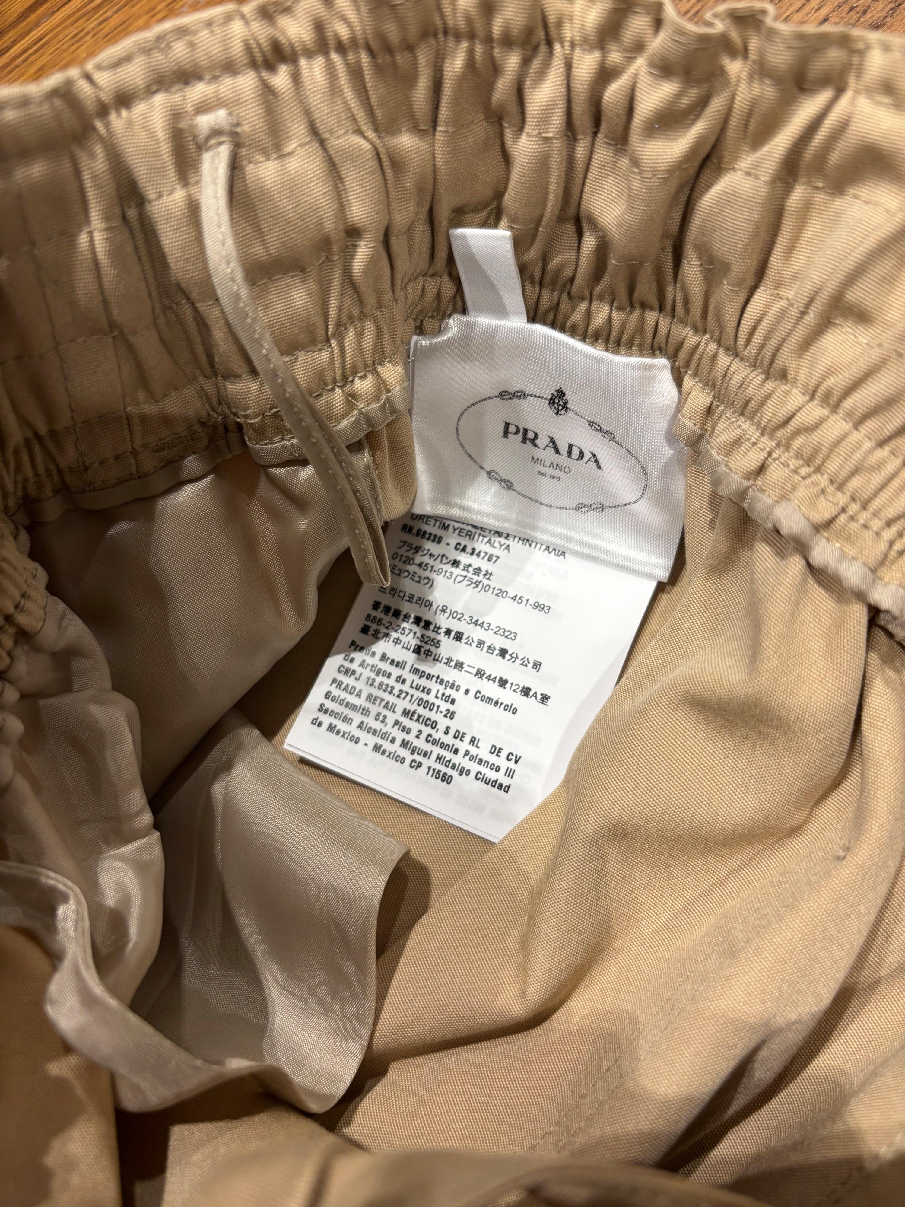 Prada Beige Cotton Wide Leg Pants