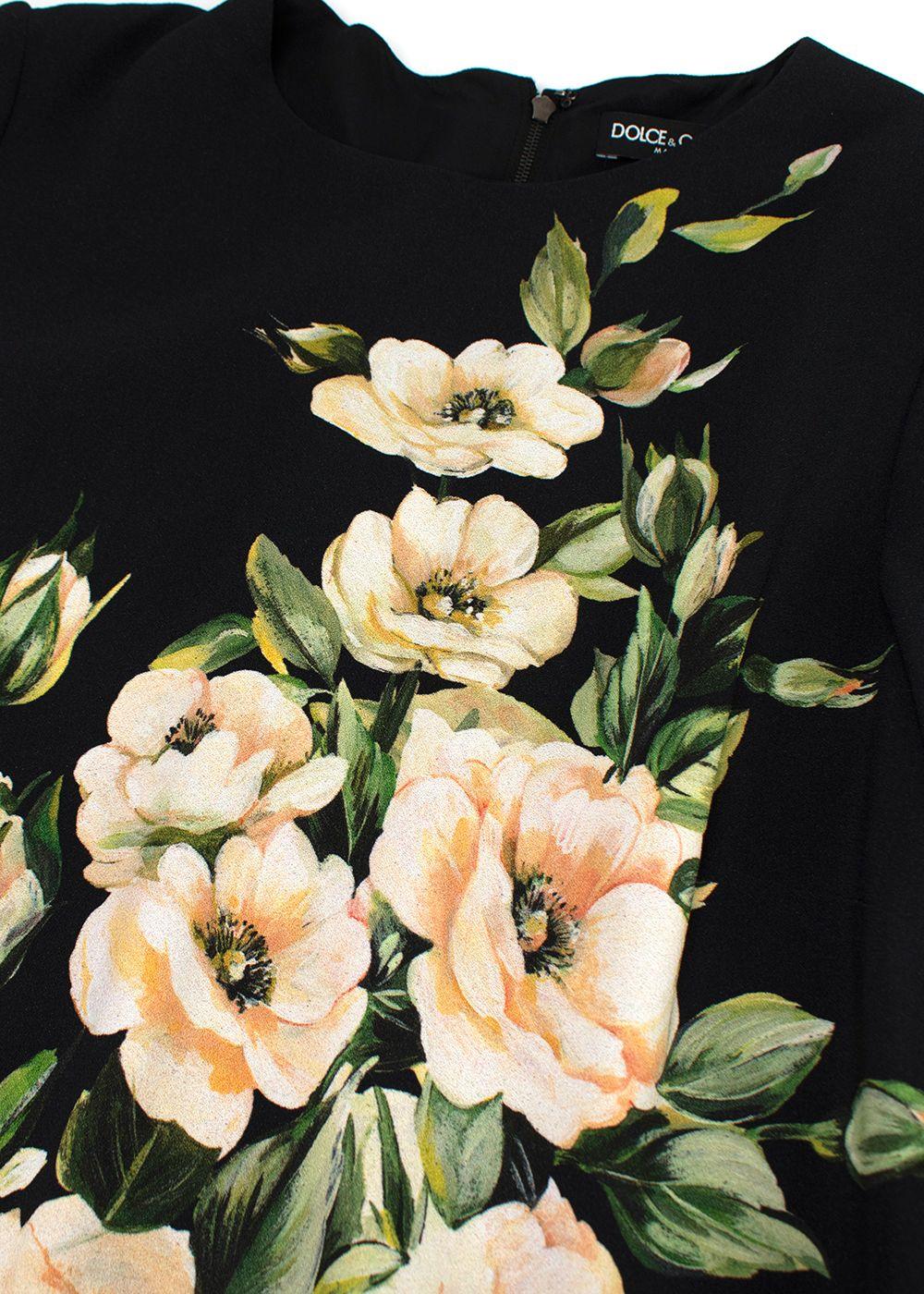 Dolce & Gabbana Black Floral Mini Dress
