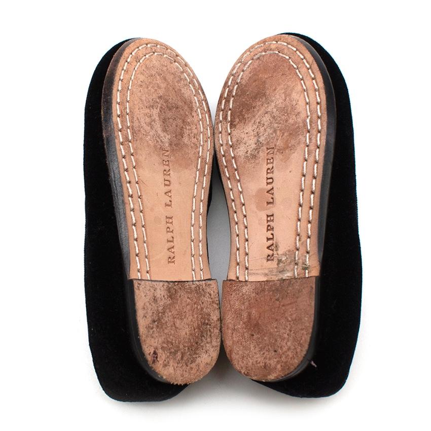 Ralph Lauren Black Velvet Skull Loafers