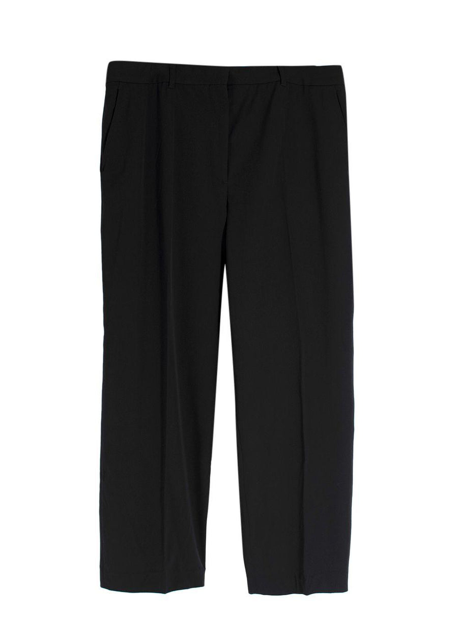 Stella McCartney Black Straight-Leg Mid-Rise Stretch-Wool Trousers