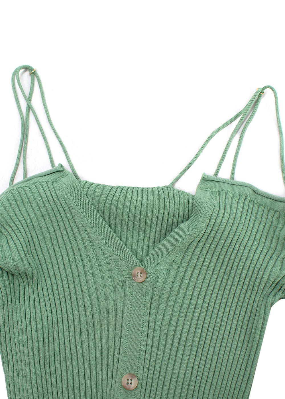 Jacquemus Sage Green Tordu Cold Shoulder Cardigan