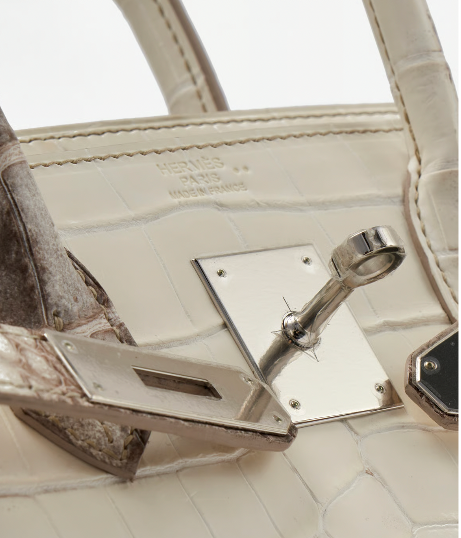 30 cm Crocodile Niloticus Matte Himalaya Birkin Palladium Hardware