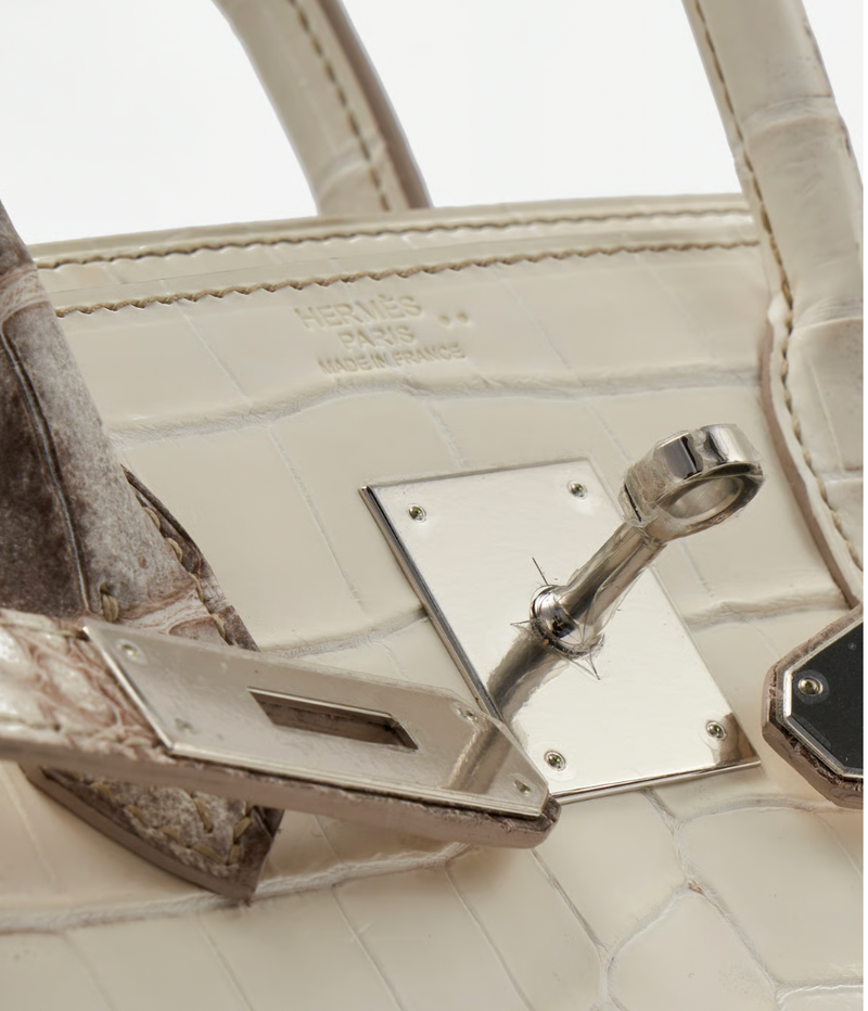 30 cm Crocodile Niloticus Matte Himalaya Birkin Palladium Hardware