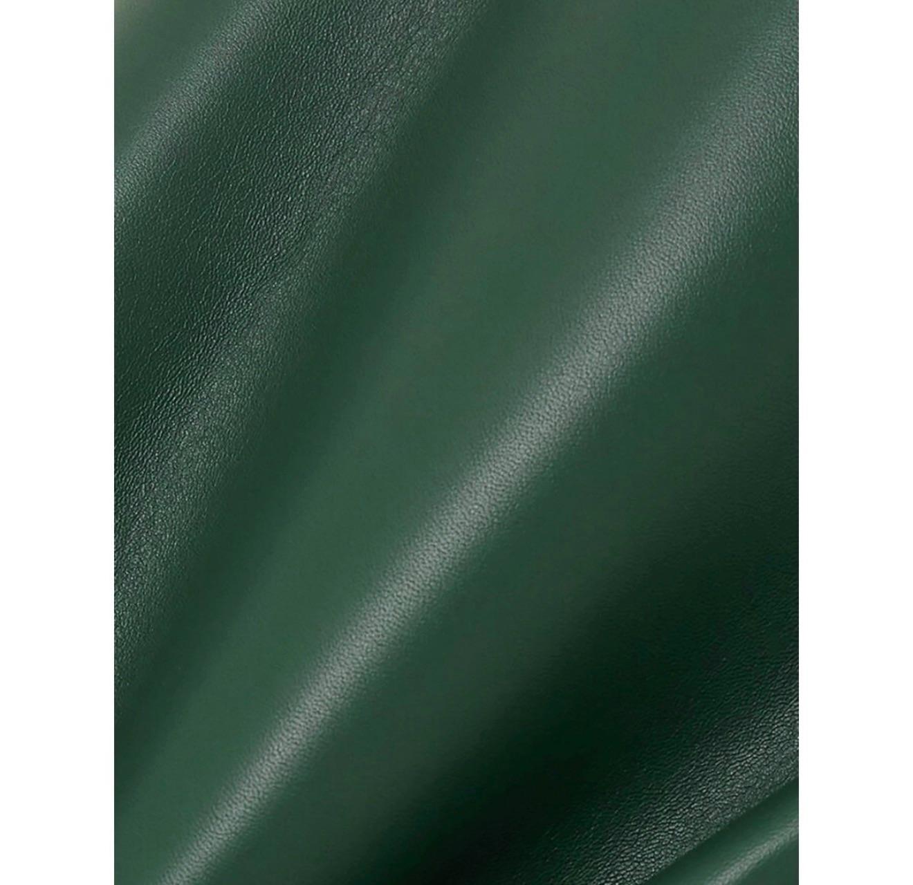 Loewe Green Distressed Leather Shorts
