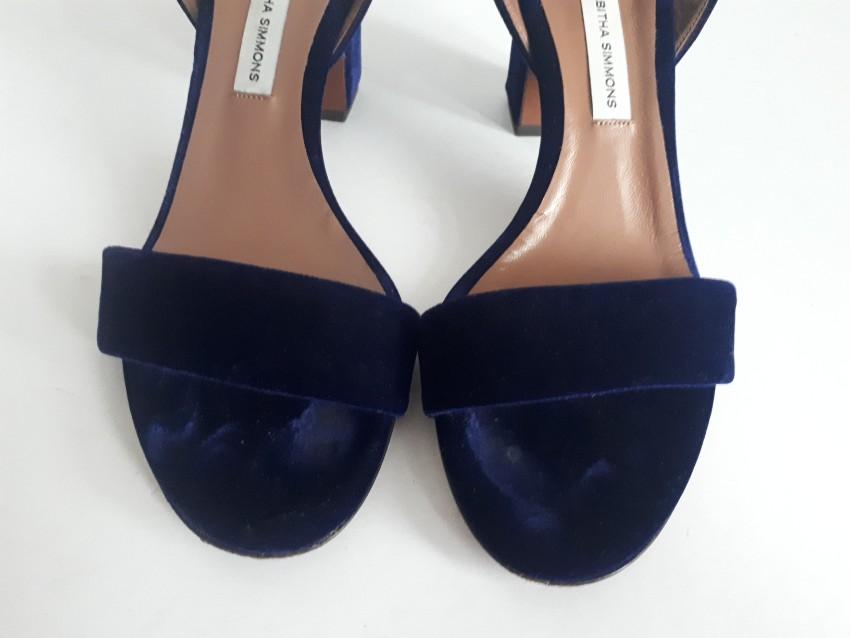 Tabitha Simmons Blue Velvet Leticia Sandals