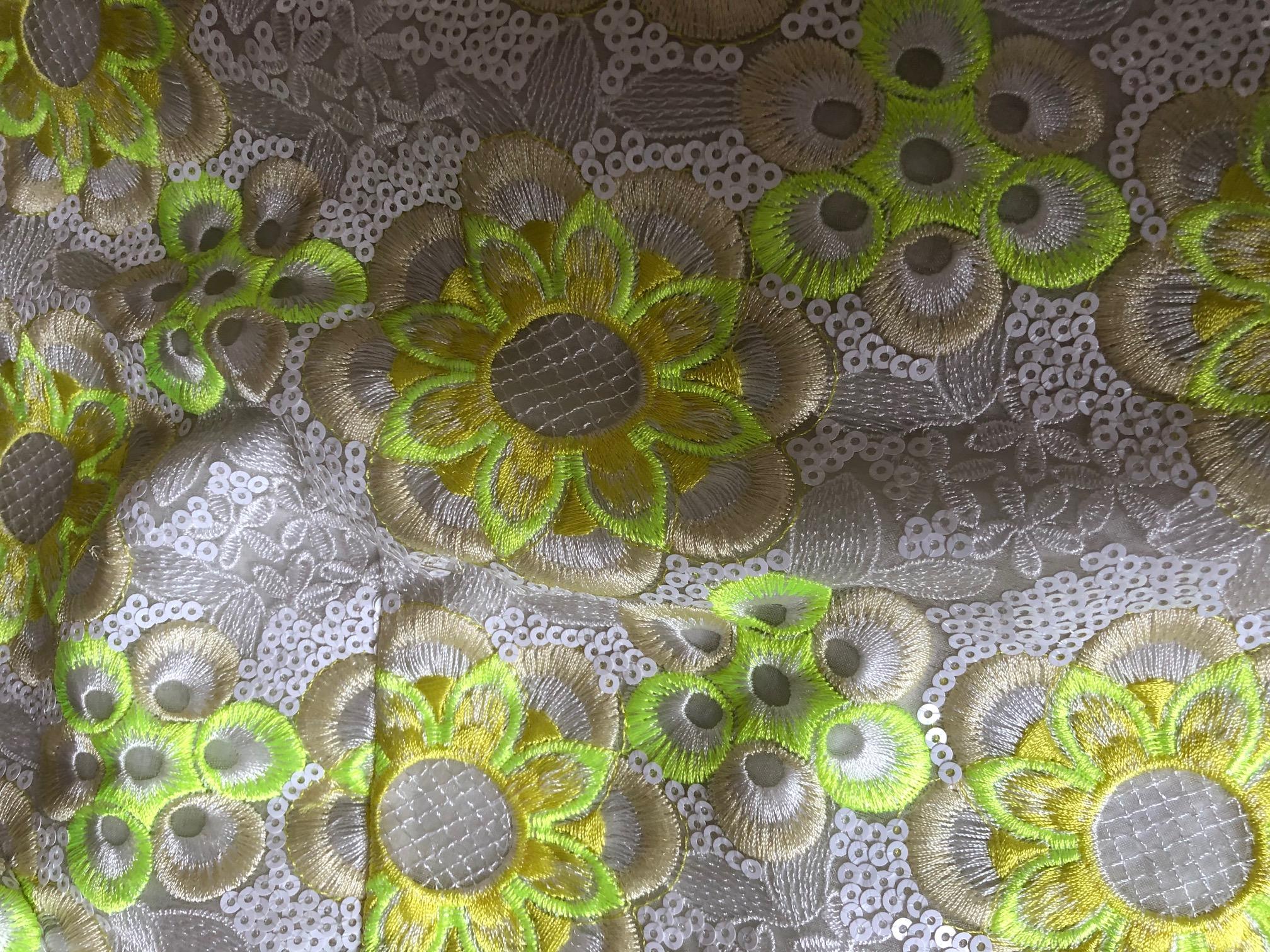 Manoush white & yellow floral lace top