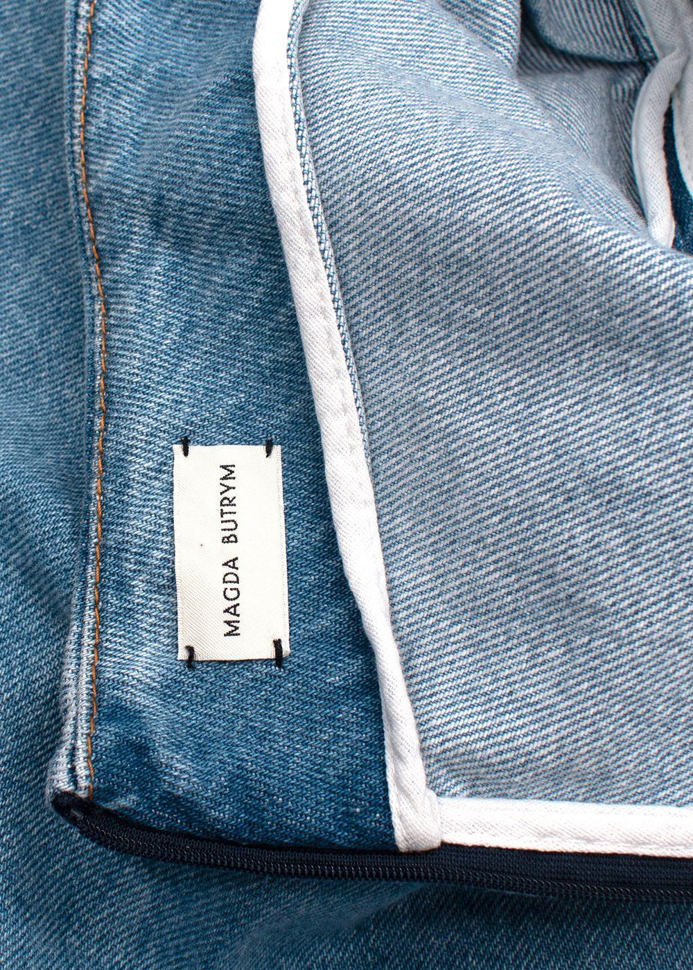 Magda Butrym Denim Rose Sash Mini Skirt