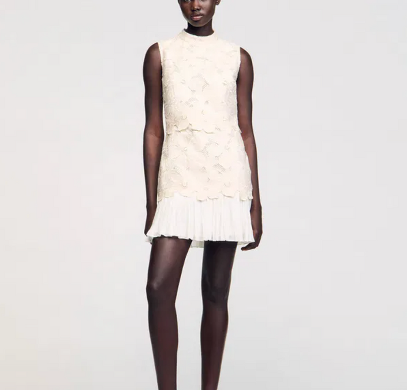 Sandro Guipure Lace Mini Dress