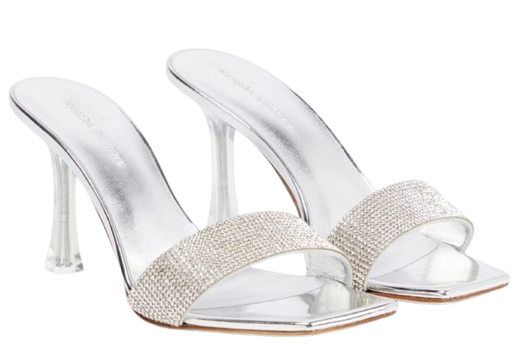 Magda Butrym Silver Embellished Heeled Mules