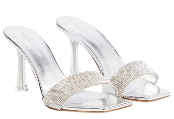 Magda Butrym Silver Embellished Heeled Mules