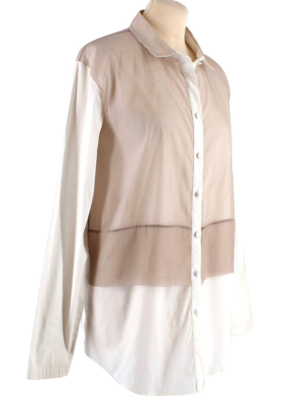 Mesh Panelled Cotton Shirt