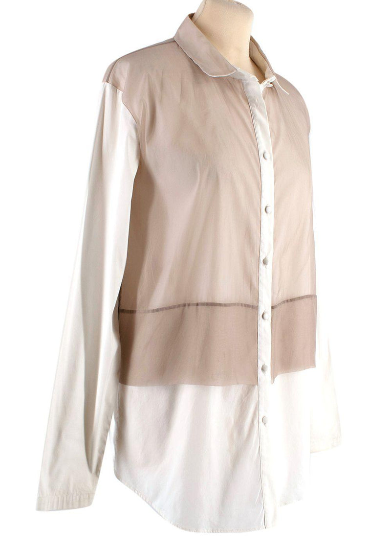 Mesh Panelled Cotton Shirt