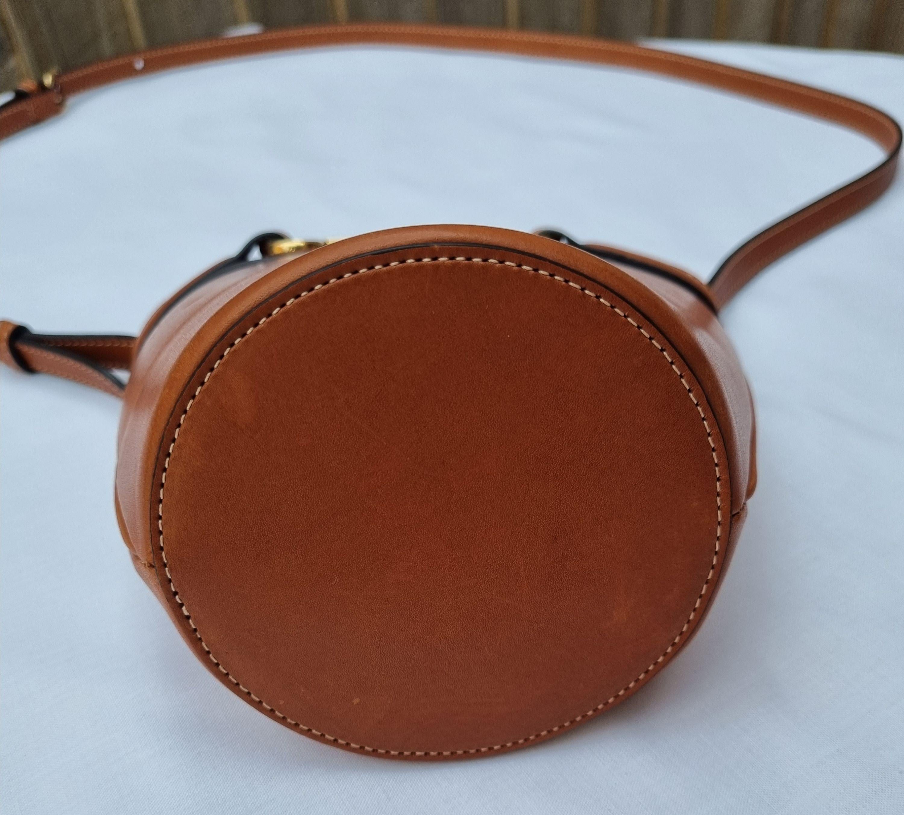 Tan Calfskin Crecy Bucket Bag